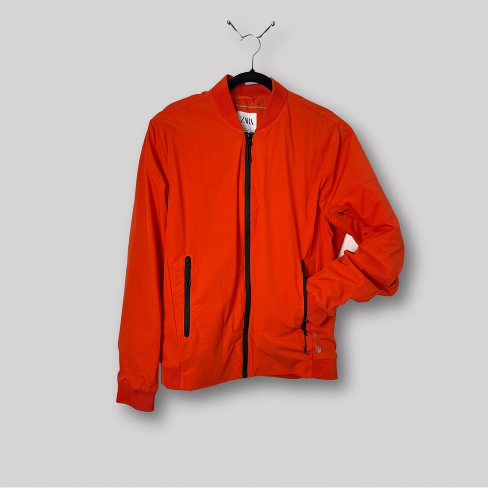 Zara Men's Orange Bomber Jacket